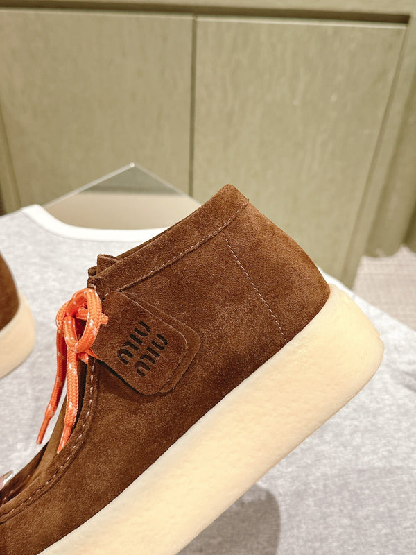 Miu Ankle Boots Caramel Suede