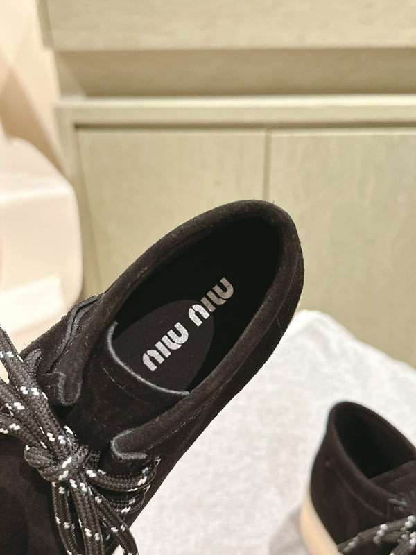 Miu Ankle Boots Black Suede