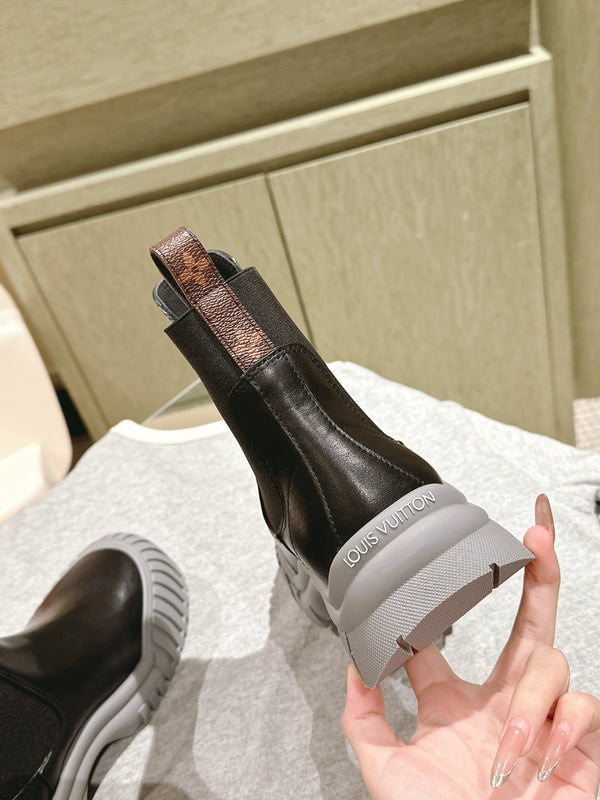 LV Ruby Flat Ankle Boot 50mm Black Cowhide 450433