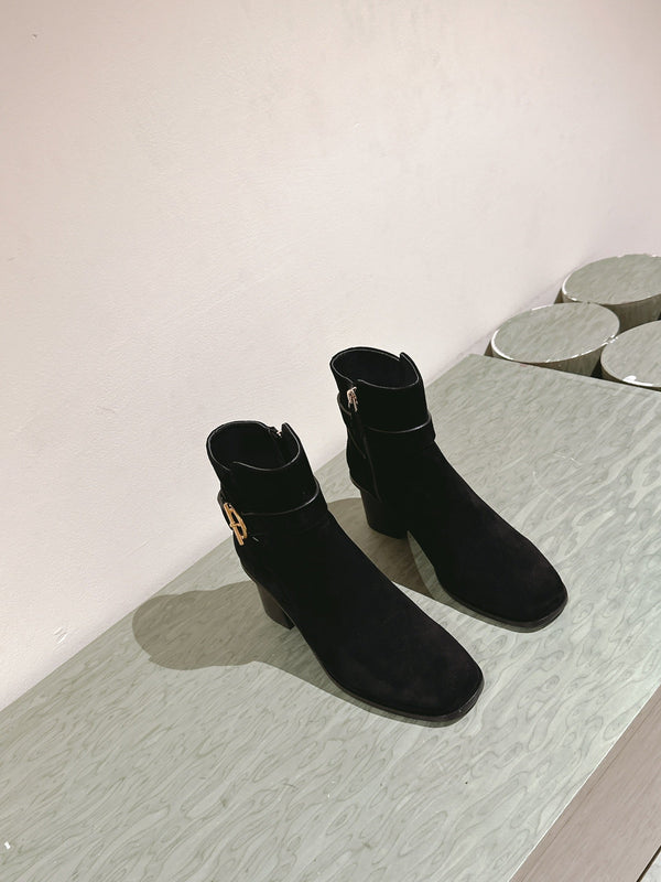 HM Jill Ankle Boot 65mm Black Suede  974679