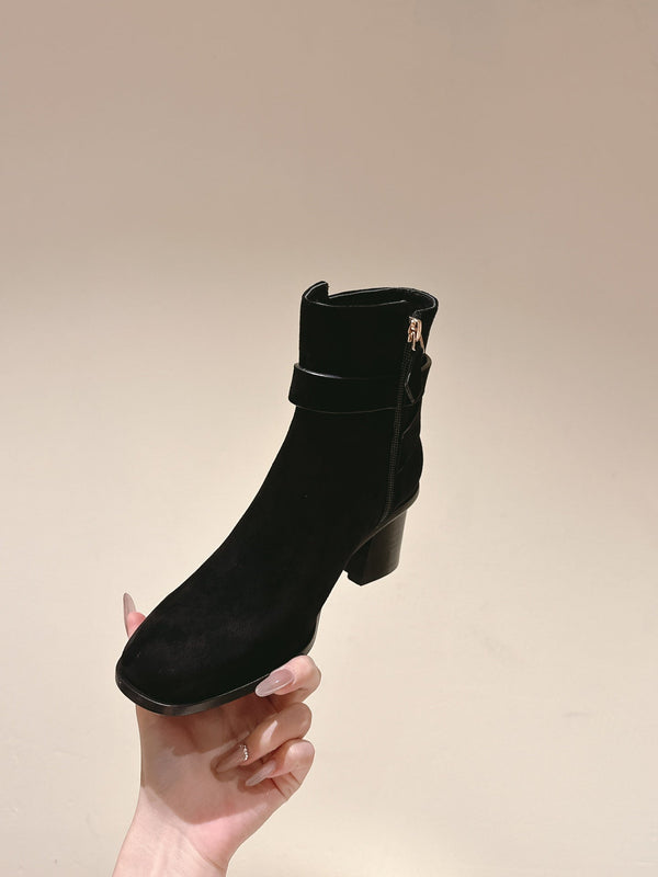 HM Jill Ankle Boot 65mm Black Suede  974679