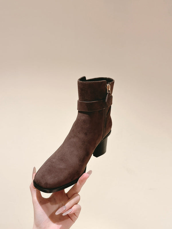 HM Jill Ankle Boot 65mm Brown Chocolate Suede 974680