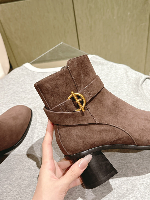 HM Jill Ankle Boot 65mm Brown Chocolate Suede 974680