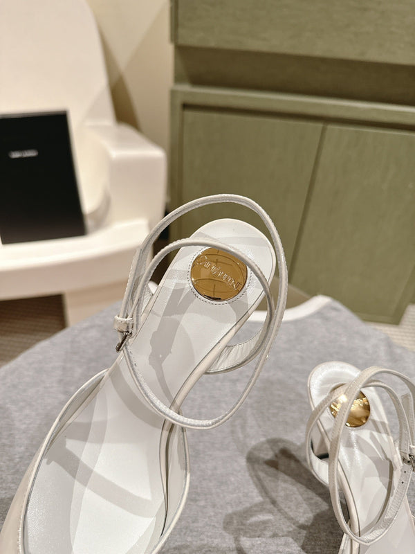 DÉCOLLETÉ AIMÉE HIGH 8 CM SLINGBACK IN PELLE DI VITELLO VERNICIATA BIANCA