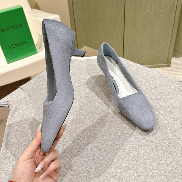 BV Kitten Heels Pumps 45mm Grey Horsehair 448413