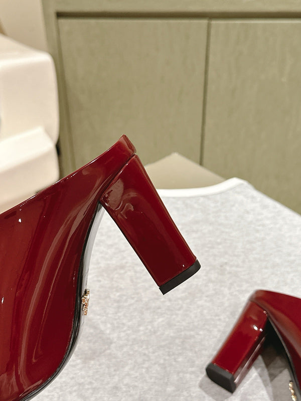 Prada Mules 85mm Burgundy Patent Leather 449618