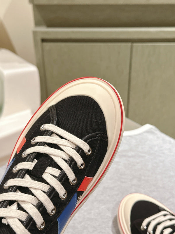 BV Eliot Sneaker Black/Blue Cotton Calfskin 446195