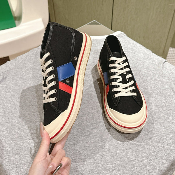 BV Eliot Sneaker Black/Blue Cotton Calfskin 446195