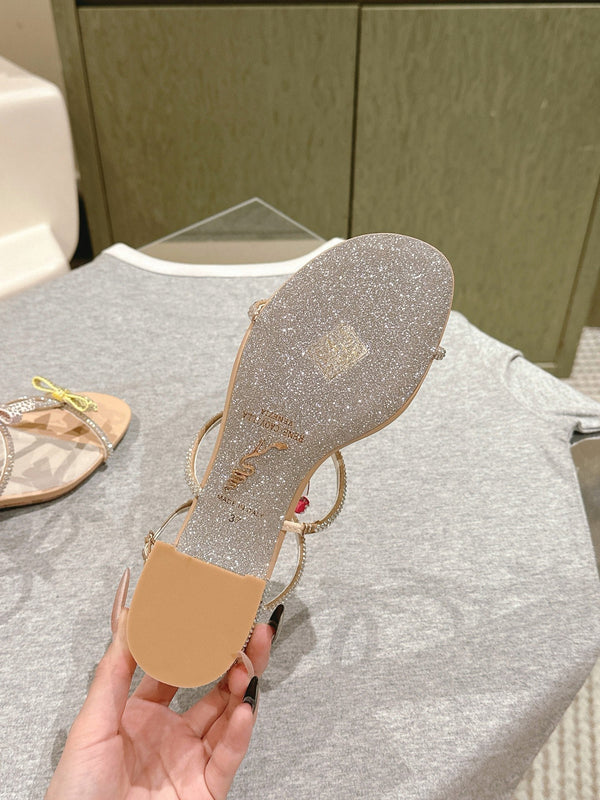 RC 25 Add Bow Diamond High Heeled Orange Silk Rhinestones 268072