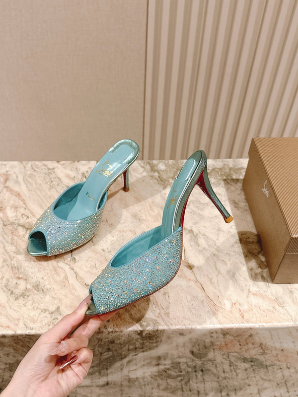 CL 25 Mules Blue Imported Original Special 346331