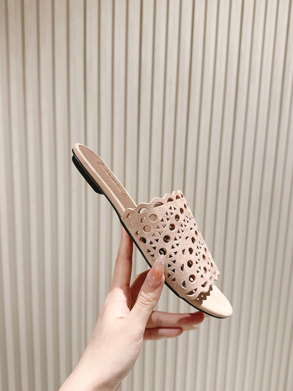 Pantofole Alaia 2025 Vienne Rosa Pelle di agnello 293660