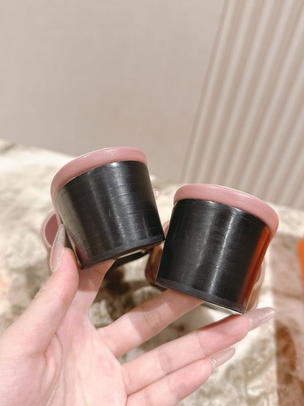 Gigi 50 Sandal Brown Muted Pink Calfskin 445330