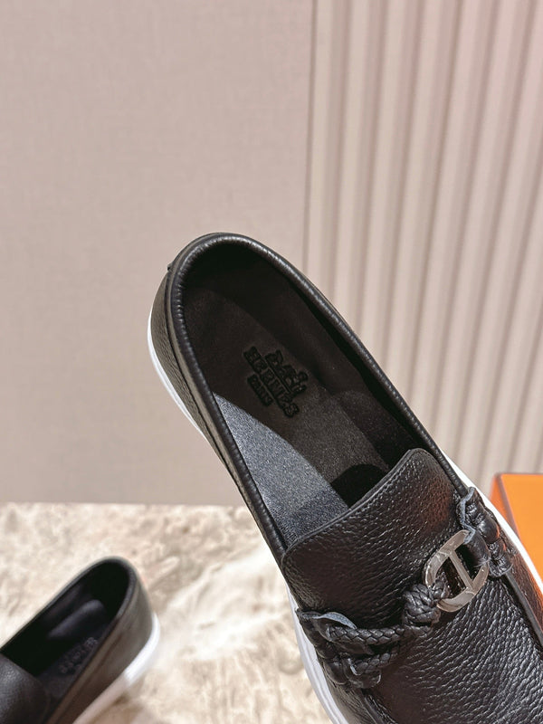 HM 25s Ignacio Loafer Black Grain Leather Rubber 445335