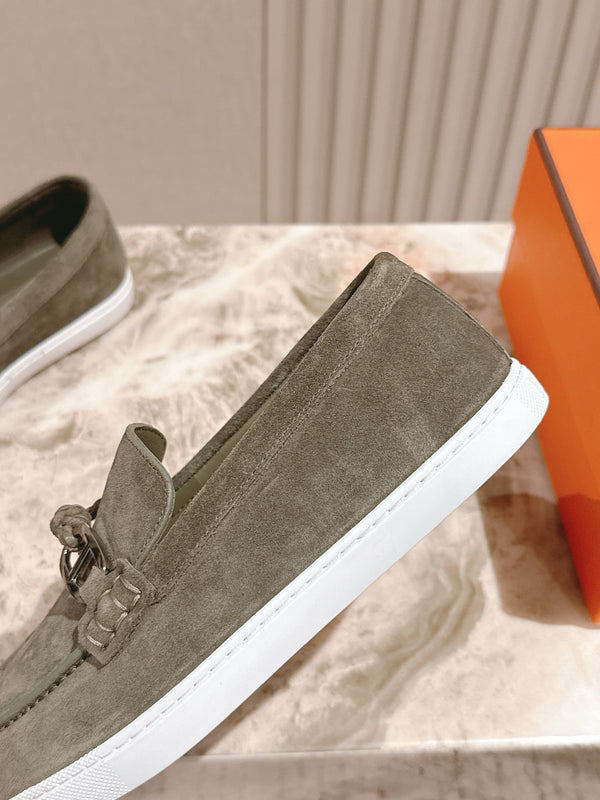 HM 25s Ignacio Loafer Olive Green Suede Rubber 445347