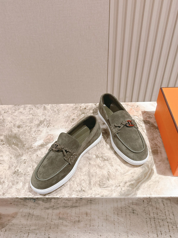 HM 25s Ignacio Loafer Olive Green Suede Rubber 445347