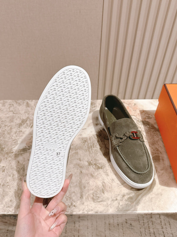 HM 25s Ignacio Loafer Olive Green Suede Rubber 445347