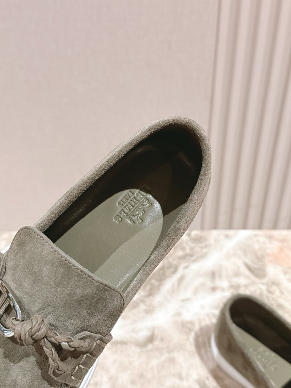 HM 25s Ignacio Loafer Olive Green Suede Rubber 445347