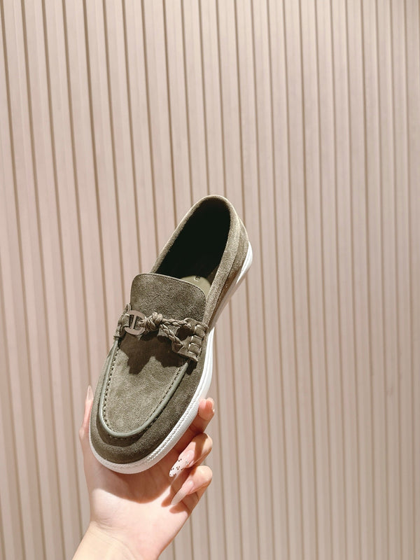 HM 25s Ignacio Loafer Olive Green Suede Rubber 445347