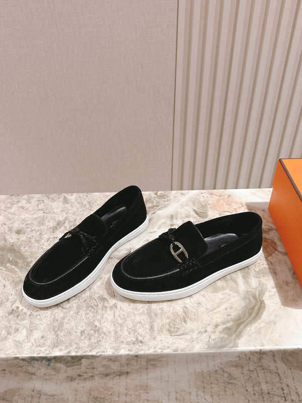 HM 25s Ignacio Loafer Black Suede Rubber 445348