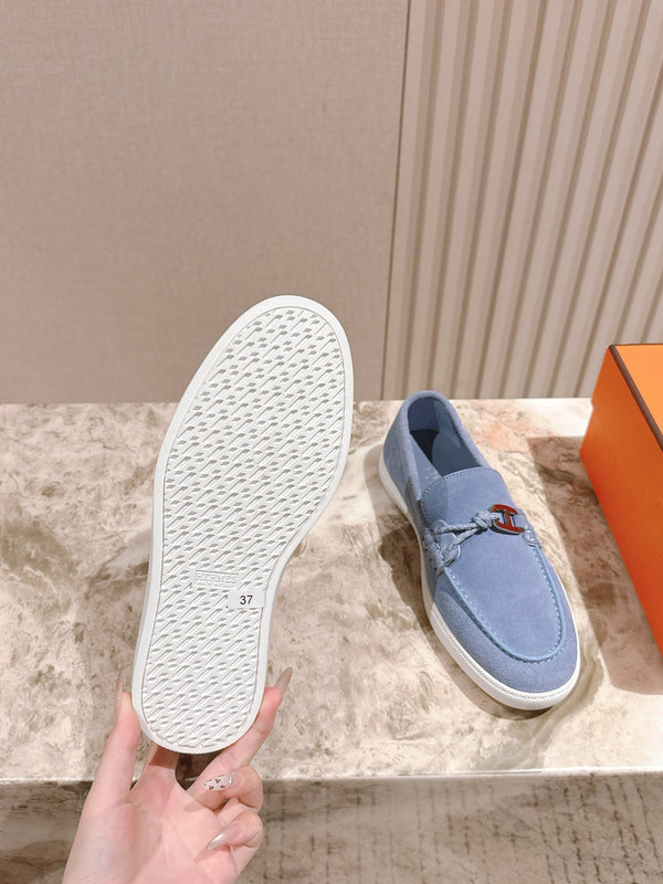 HM 25s Ignacio Loafer Blue Gray Suede Rubber 445349