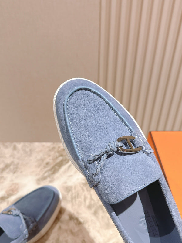 HM 25s Ignacio Loafer Blue Gray Suede Rubber 445349