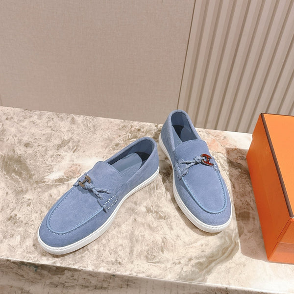 HM 25s Ignacio Loafer Blue Gray Suede Rubber 445349