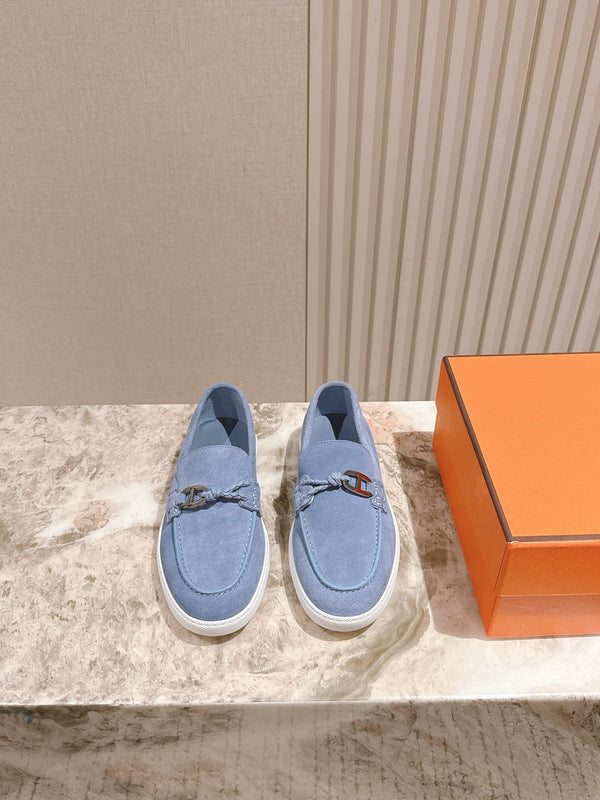 HM 25s Ignacio Loafer Blue Gray Suede Rubber 445349