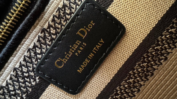 medium lady 24 nero beige ricamo