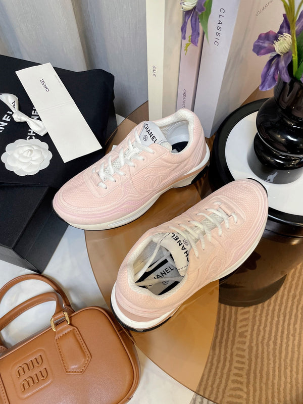 cc classic sneaker pink fabric calfskin