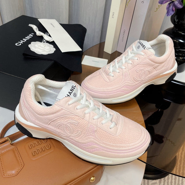 cc classic sneaker pink fabric calfskin
