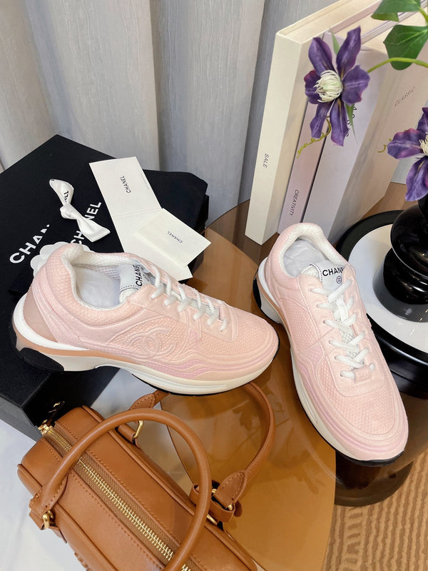 cc classic sneaker pink fabric calfskin