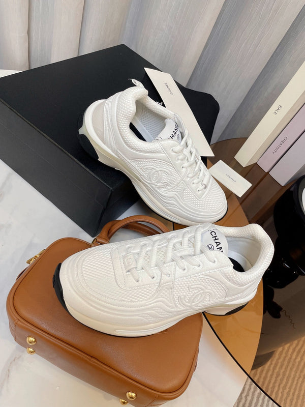 cc classic sneaker white fabric calfskin