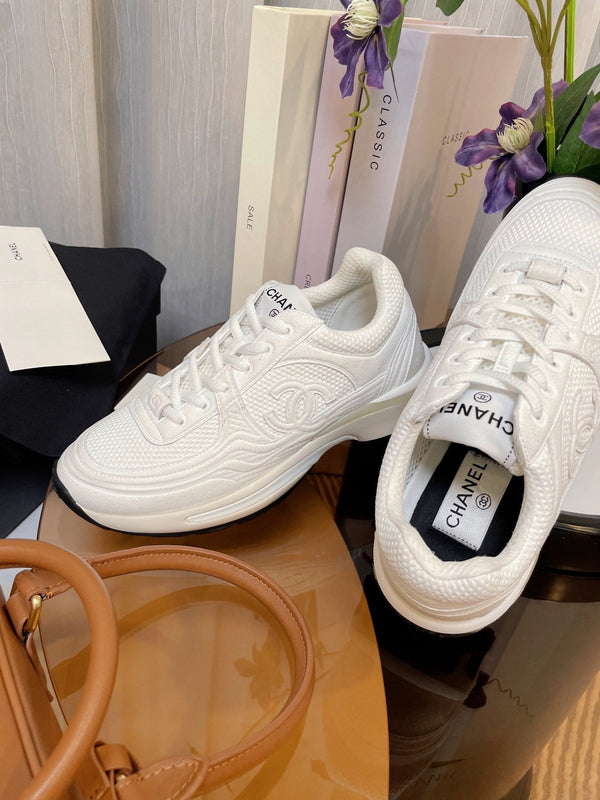 cc classic sneaker white fabric calfskin