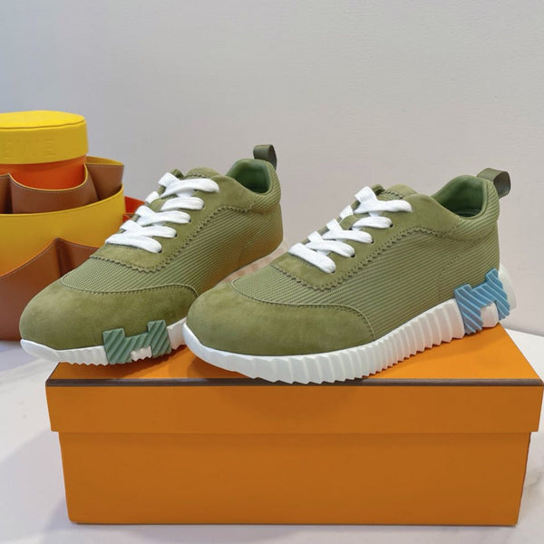 Sneaker HM Bouncing in tessuto verde asparago con pelle scamosciata 212278