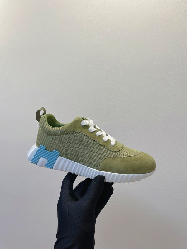 Sneaker HM Bouncing in tessuto verde asparago con pelle scamosciata 212278