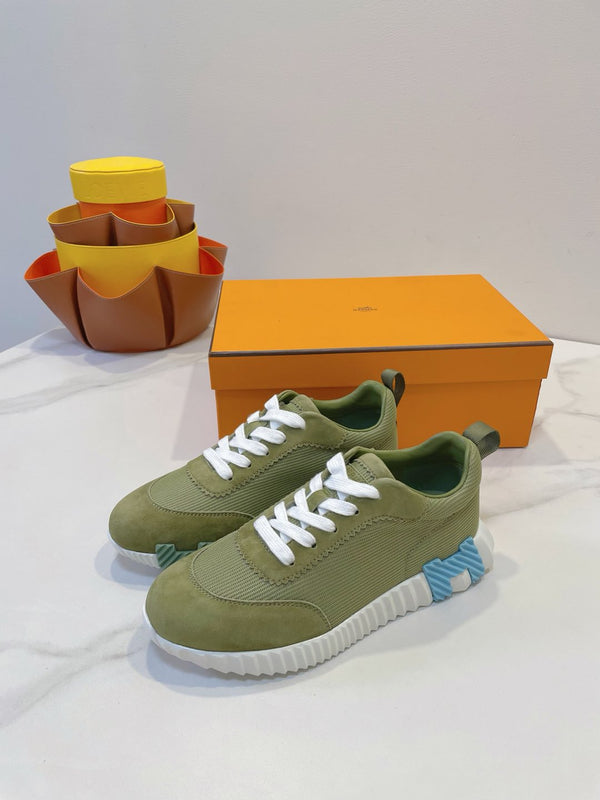 Sneaker HM Bouncing in tessuto verde asparago con pelle scamosciata 212278