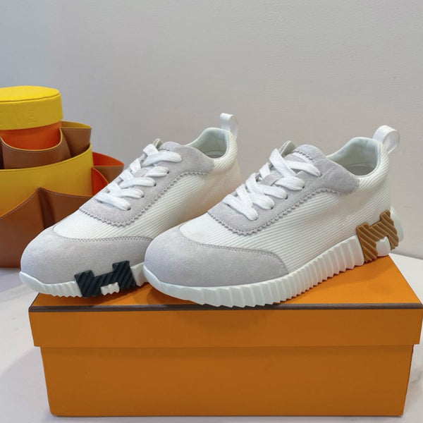 HM Bouncing sneaker White mix Beige Grey Fabric with Suede 212279