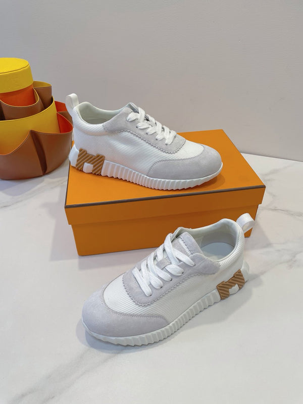 HM Bouncing sneaker White mix Beige Grey Fabric with Suede 212279