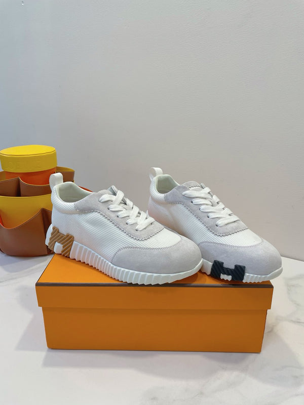 HM Bouncing sneaker White mix Beige Grey Fabric with Suede 212279