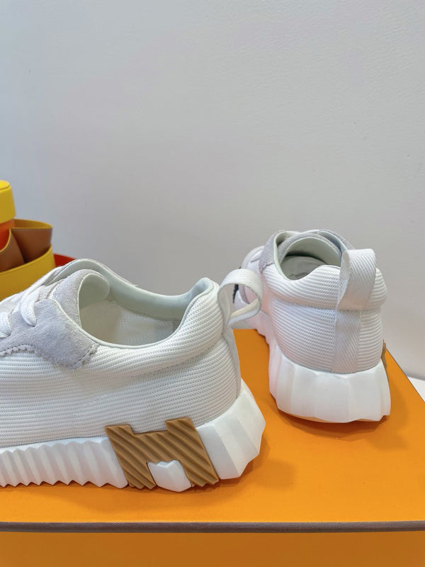 HM Bouncing sneaker White mix Beige Grey Fabric with Suede 212279