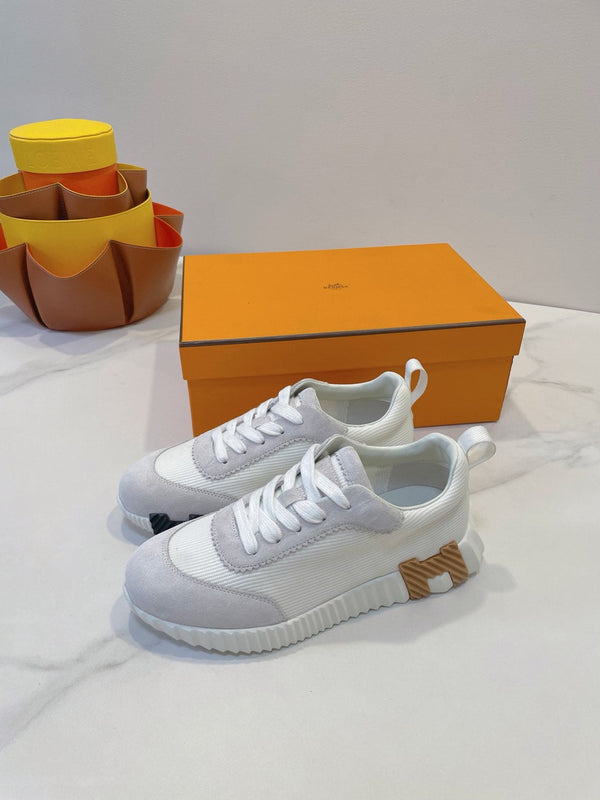 HM Bouncing sneaker White mix Beige Grey Fabric with Suede 212279