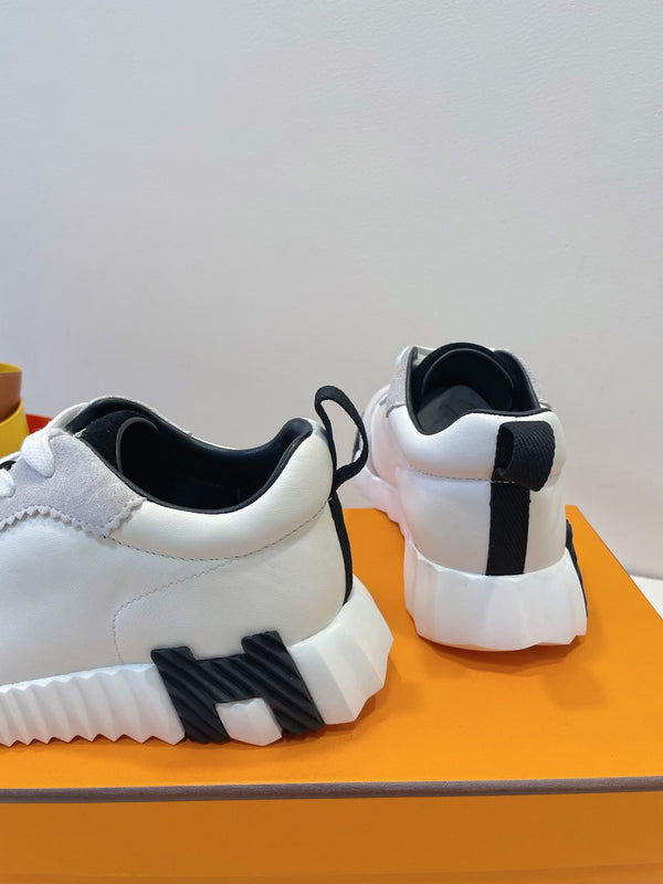 HM Bouncing sneaker Beige Grey mix White Calfskin and Suede 212288