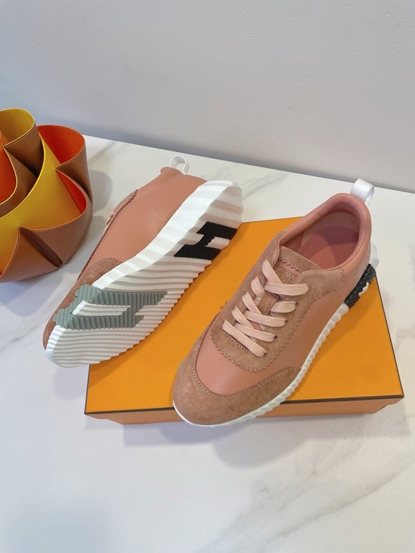 HM Bouncing sneaker Burnt Sienna Brown Calfskin and Suede 212291