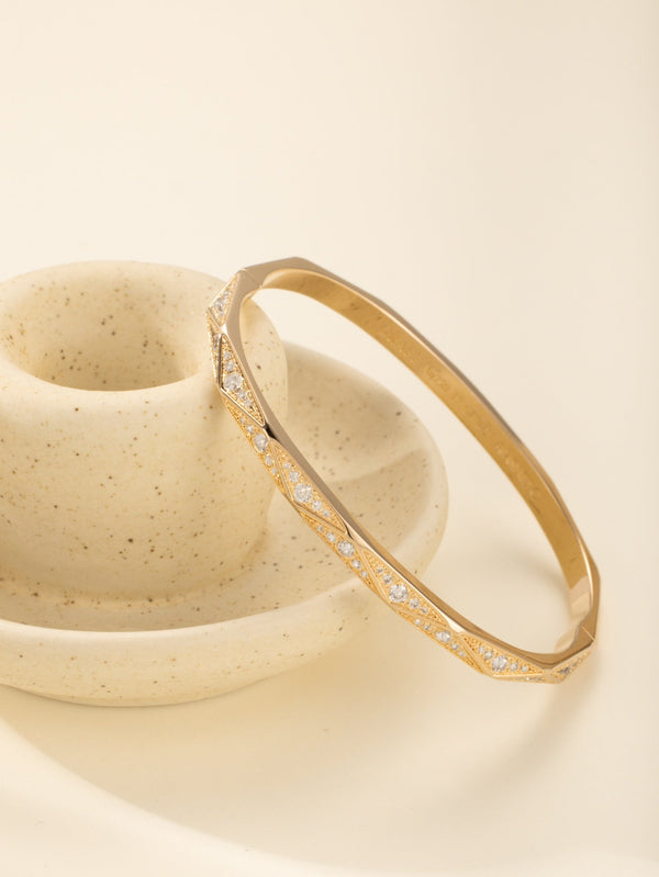 Laurence Gra Signature Pink Gold Diamond Paved Bracelet