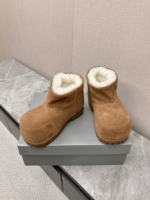 STIVALETTO ALASKA IN CAMOSCIO MARRONE SIDRO E FODERA IN LANA