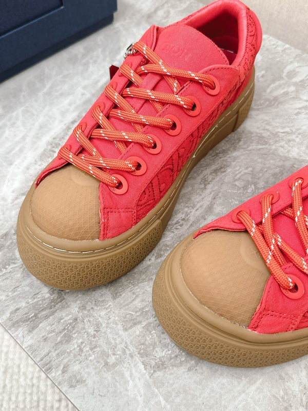 CD And Stone Island B33 Sneaker – Limited And Numbered Edition Coral Red Canvas