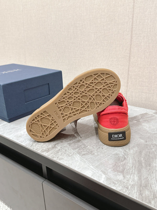 CD And Stone Island B33 Sneaker – Limited And Numbered Edition Coral Red Canvas
