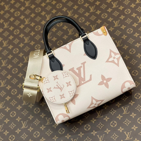 onthego pm 25 cream monogram empreinte embossed calfskin bagcharm