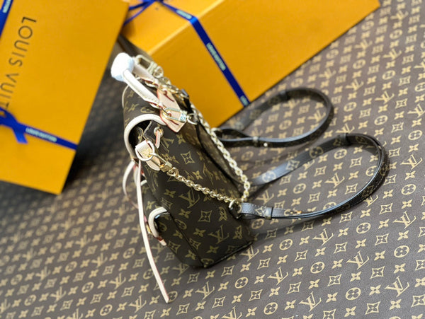 escursione 21 tela monogramma pelle di vitello beige