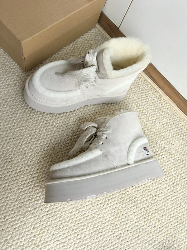 UGG Dopamine Snow Boots Light Grey Wool Suede 512874